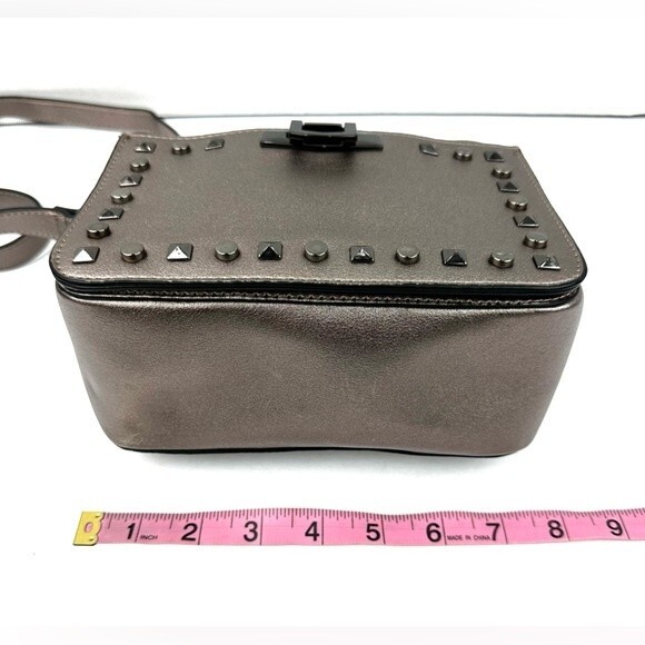 Gianni Bini Rectangular Gold Crossbody bag with gun metal studs/hardware - Picture 12 of 12